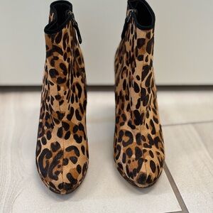 Stylish Leopard Print Ankle Booties 5”Heel